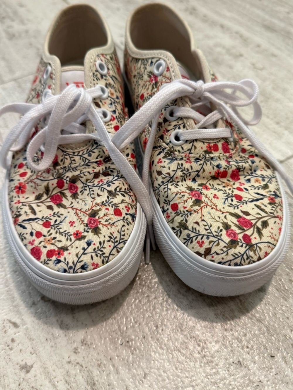 Vans Floral Print Authentic Sneakers Womens Low Top Canvas Shoes Cottagecore